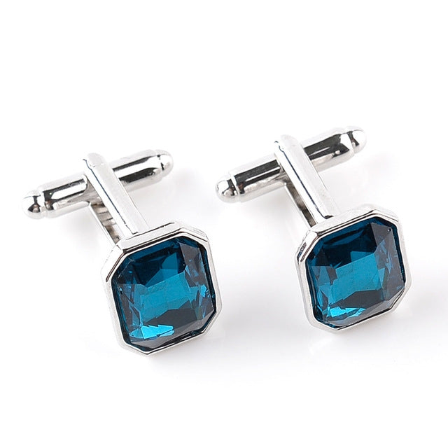 Fashion-diamond-encrusted-Cufflinks(Sapphire-blue)