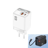 FC1-3-in-1-70cm-Retractable-Type-C-Cable,-PD3.0,-QC3.0-USB-Phone-Charger,-EU-Plug(White)