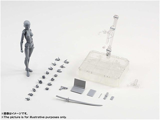 Figuarts-Body-Body-Chan-Body-Kun-Grey-Color-Ver-Black-PVC-Action-Figure-Collectible-Model-Toy(Female)(A)