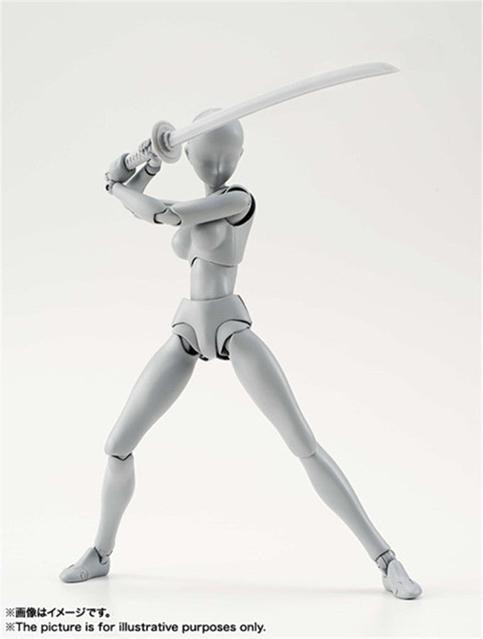 Figuarts-Body-Body-Chan-Body-Kun-Grey-Color-Ver-Black-PVC-Action-Figure-Collectible-Model-Toy(Female)(A)