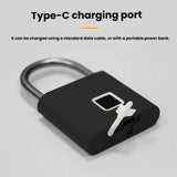 Fingerprint-Padlock-Compatible-Tuya-Smart-App,-30-Fingerprint-Capacity,-USB-C-Rechargeable,-Zinc-Alloy-Body(Square-Black)