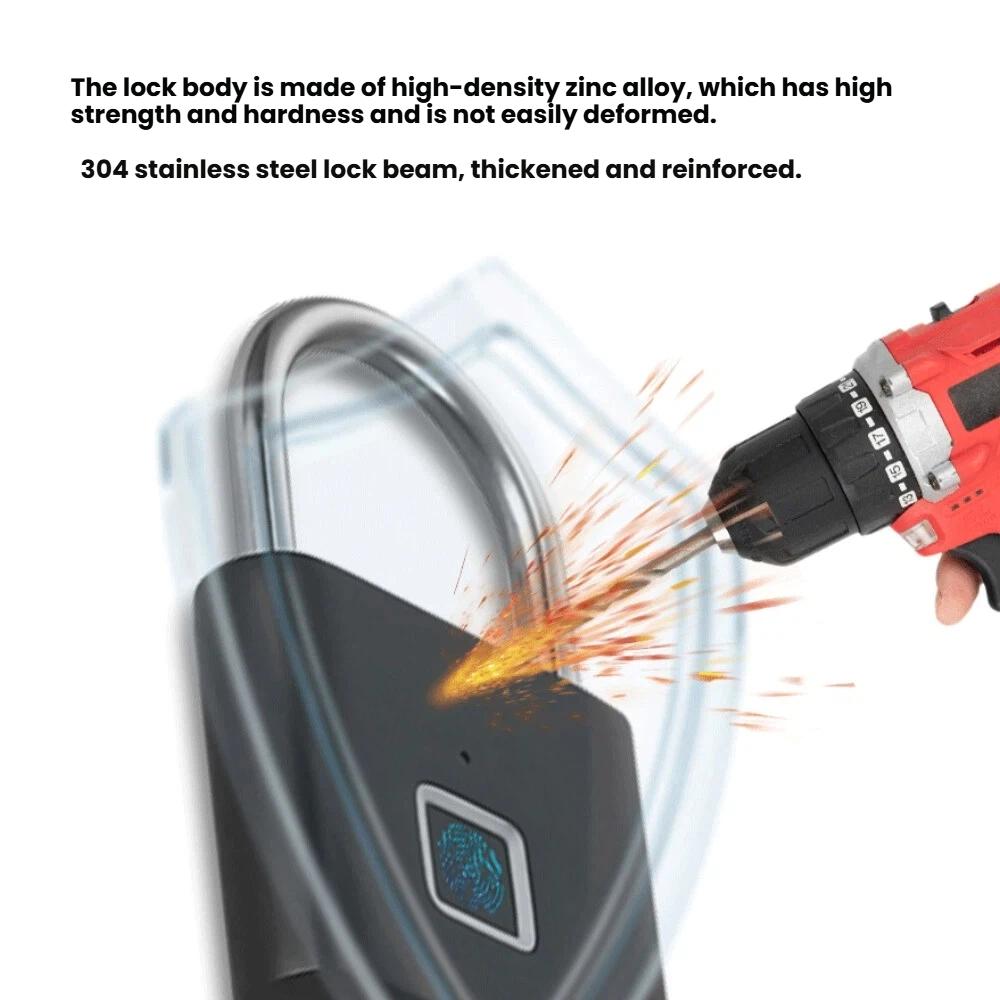 Fingerprint-Padlock-Compatible-Tuya-Smart-App,-30-Fingerprint-Capacity,-USB-C-Rechargeable,-Zinc-Alloy-Body(Square-Black)