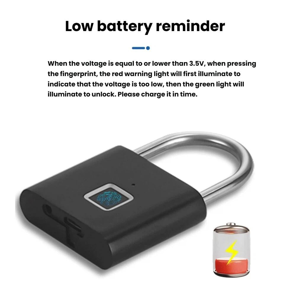 Fingerprint-Padlock-Compatible-Tuya-Smart-App,-30-Fingerprint-Capacity,-USB-C-Rechargeable,-Zinc-Alloy-Body(Square-Black)
