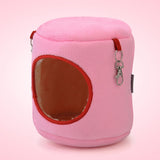 Flannel-Cylinder-Pet-House-Warm-Hamster-Hammock-Hanging-Bed-Small-Pets-Nest,-M,-Size:10*12*12cm(Pink)