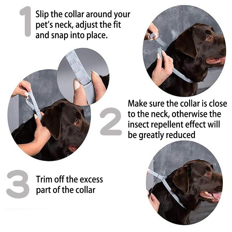 Flea-and-Tick-Collar-for-Dogs-Cats-With-Aluminum-Case,-Size:-72cm-Gray