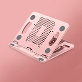 Foldable-Laptop-Desktop-Heightening-Cooling-Bracket(Pink)
