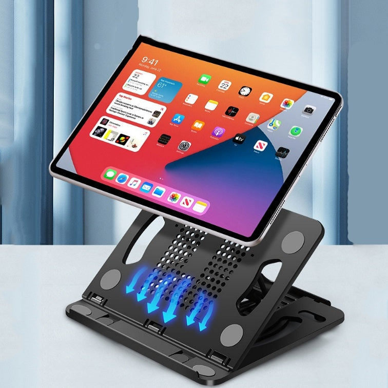 Foldable-Laptop-Desktop-Heightening-Cooling-Bracket(Black)