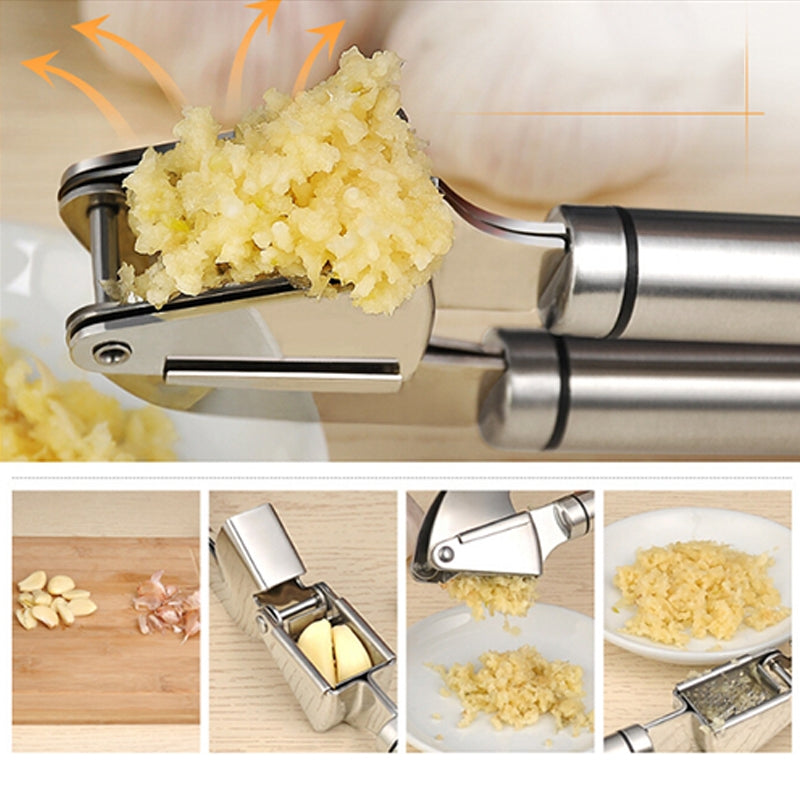 Food-Grade-304-Stainless-Steel-Garlic-Press-Presser-Crusher-Slicer