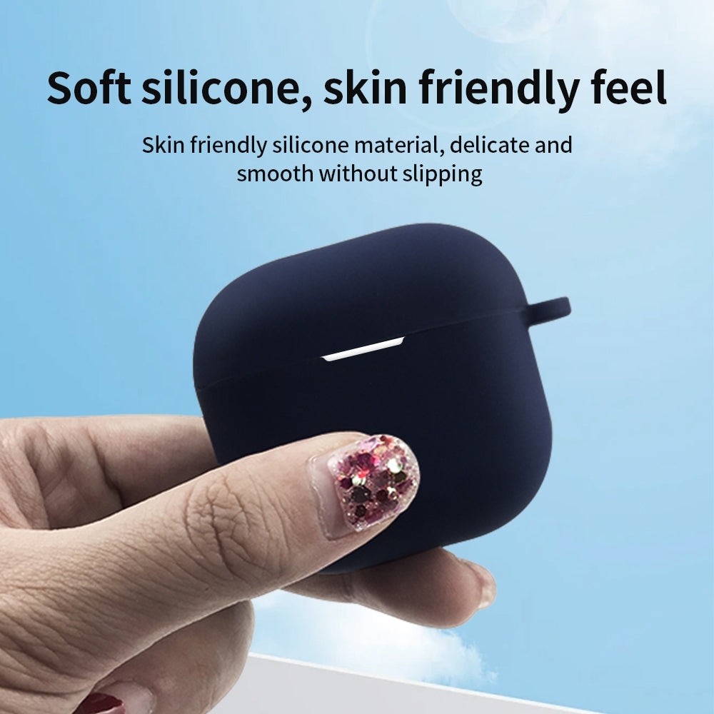 For-AirPods-4-Silicone-Earphone-Protective-Case-with-Hook(White)
