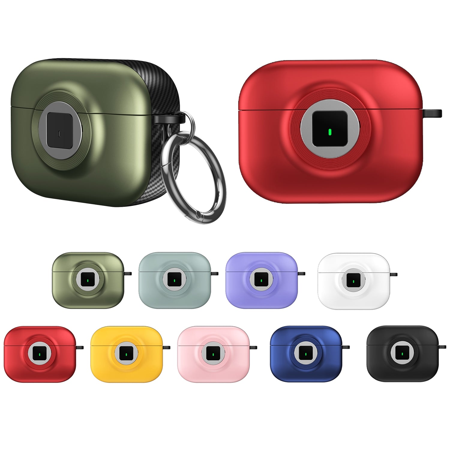 For-AirPods-Pro-2-Camera-Series-PC-+-TPU-Headset-Shockproof-Carbon-Fibre-Case(Black)