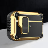 For-AirPods-Pro-Wireless-Earphone-Eagle-Electroplating-Protective-Case-with-Hook(Black)
