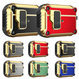 For-AirPods-Pro-Wireless-Earphone-Eagle-Electroplating-Protective-Case-with-Hook(Black)
