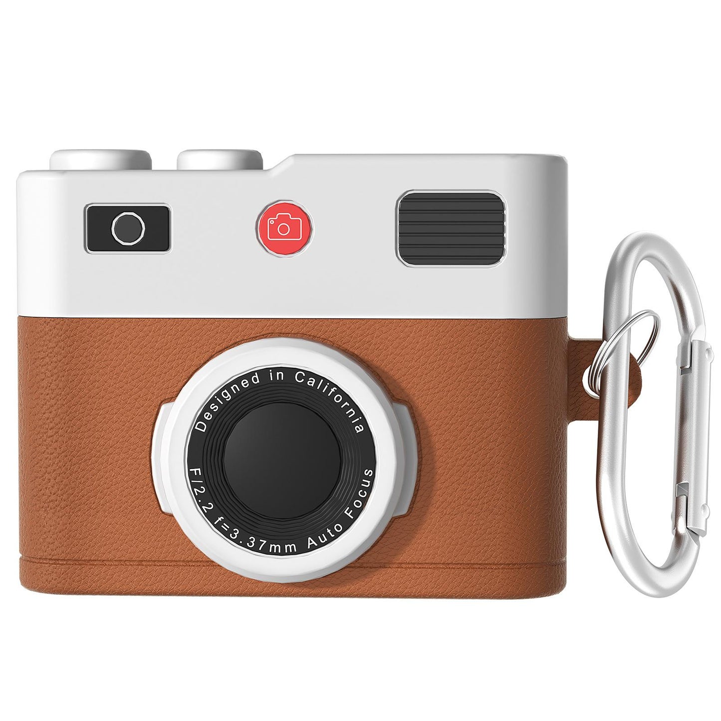 For-AirPods-Pro-/-Pro-2-Earphone-Silicone-Retro-Camera-Design-Cover-Protective-Case(Brown)