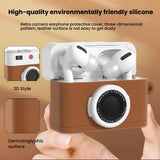 For-AirPods-Pro-/-Pro-2-Earphone-Silicone-Retro-Camera-Design-Cover-Protective-Case(Brown)