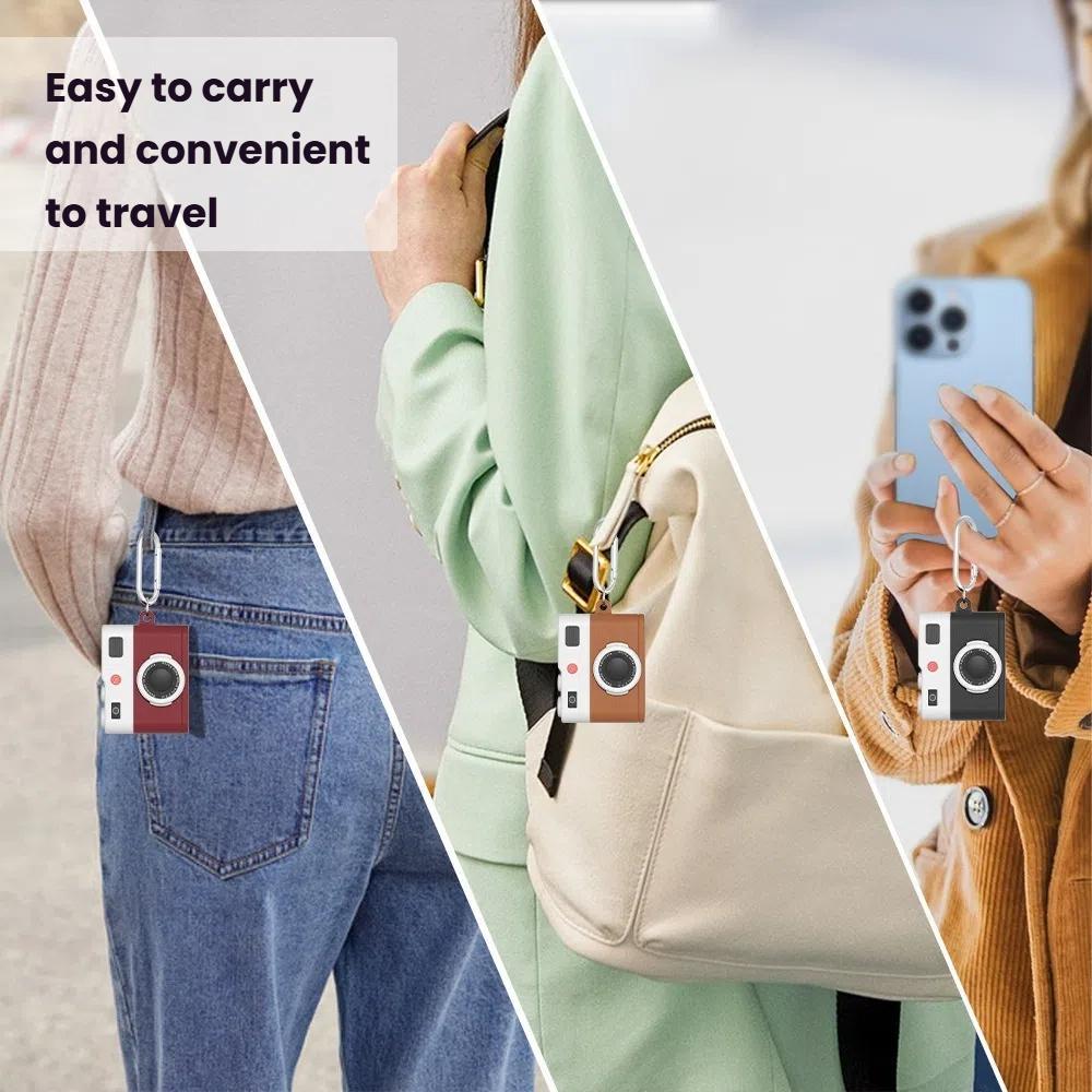 For-AirPods-Pro-/-Pro-2-Earphone-Silicone-Retro-Camera-Design-Cover-Protective-Case(Brown)