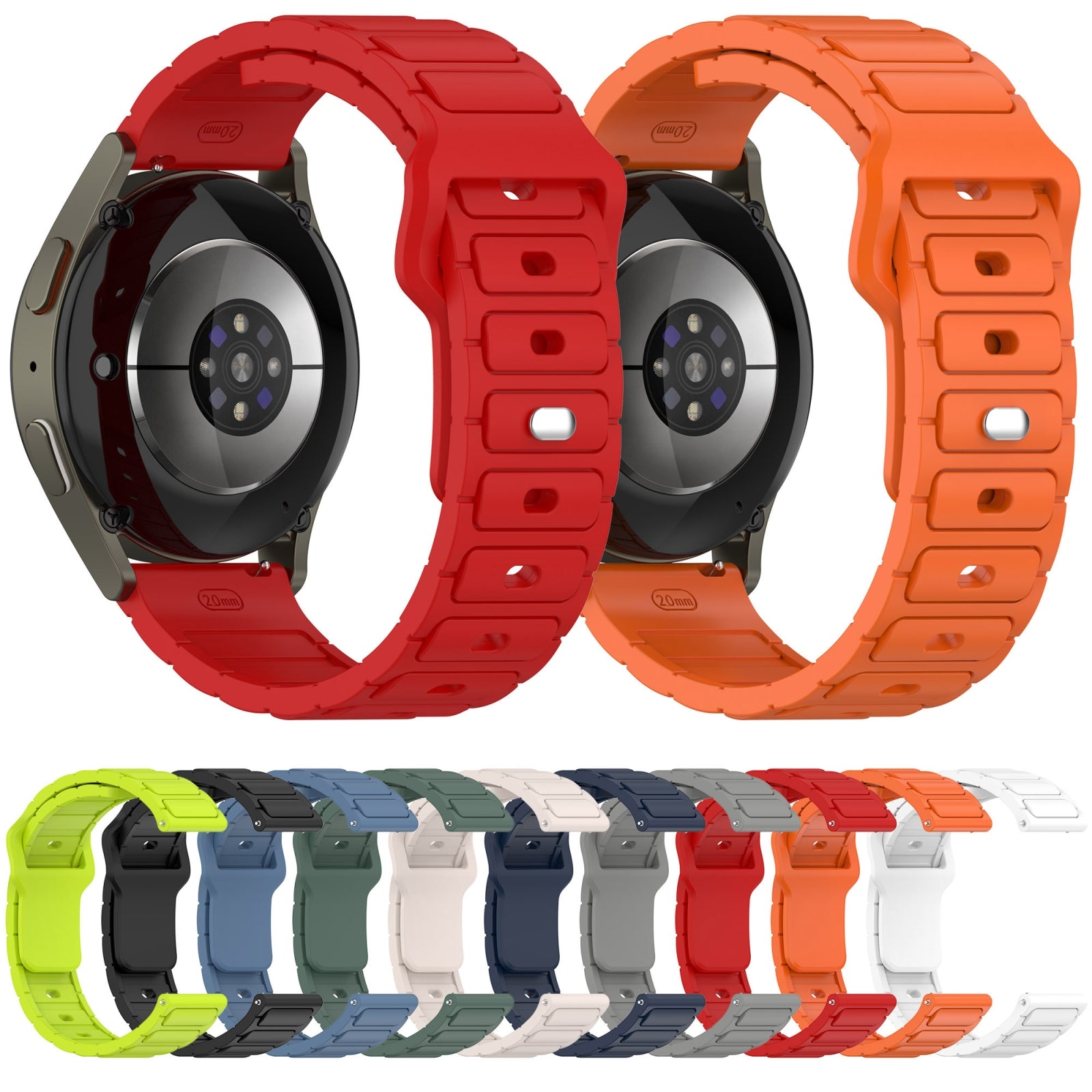 For-Amazfit-20mm-I-Shaped-Silicone-Watch-Band(Orange)