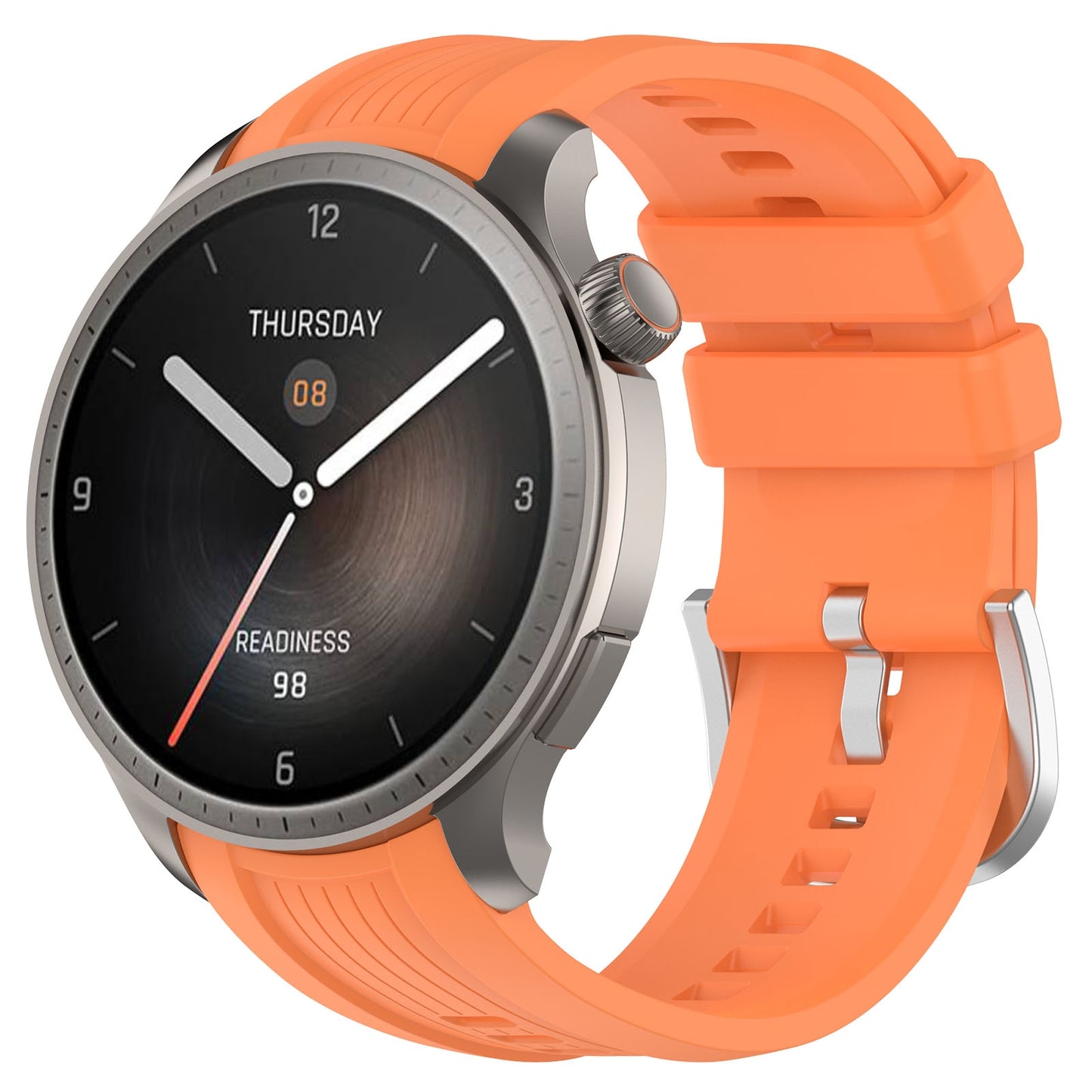 For-Amazfit-Balance-A2286-Vertical-Texture-Silicone-Watch-Band(Orange)