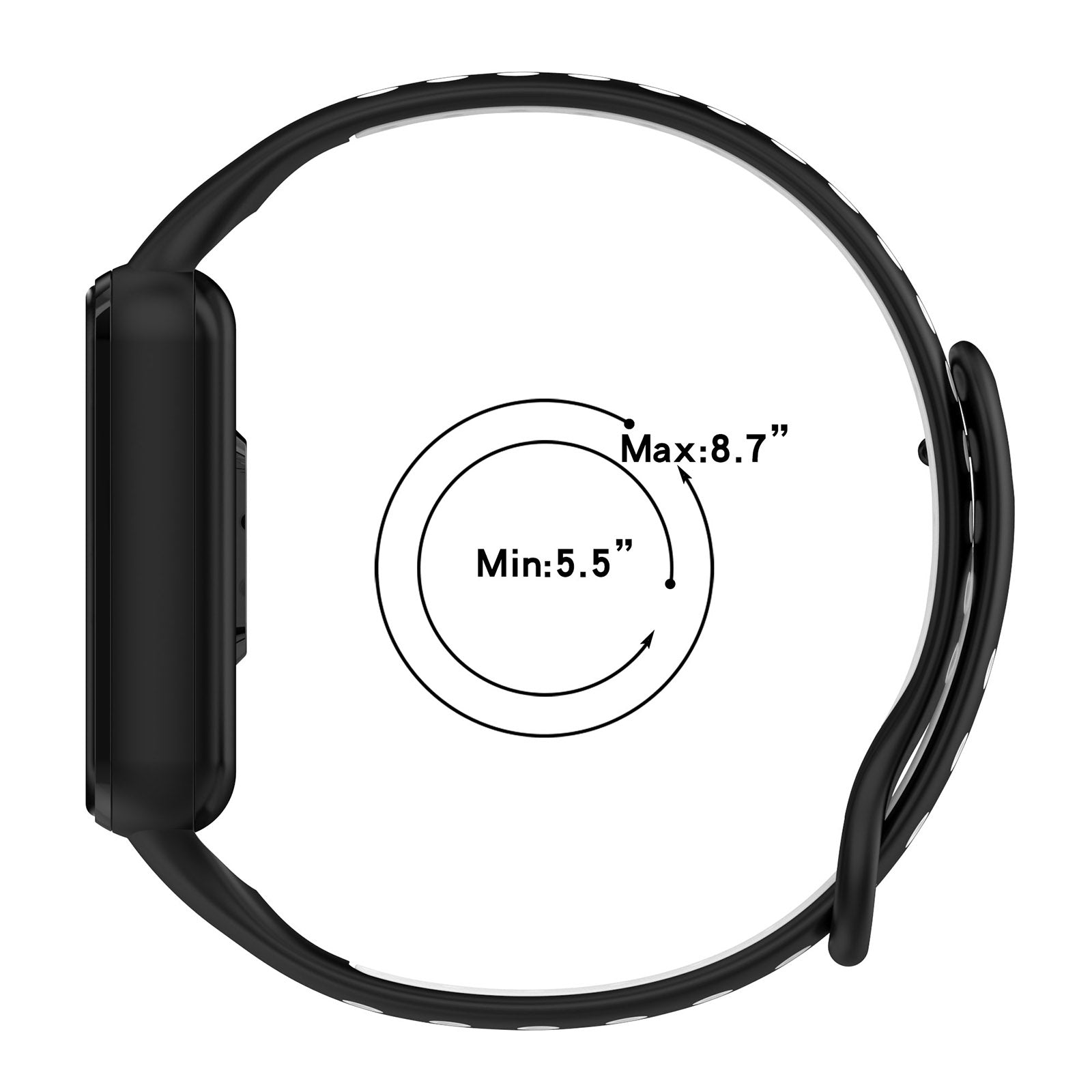 For-Amazfit-Band-7-Loop-Two-Color-Breathable-Silicone-Watch-Band(Black+Grey)
