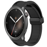 For-Amazfit-Balance-22mm-Fold-Magnetic-Buckle-Silicone-Watch-Band(Black)