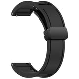 For-Amazfit-Balance-22mm-Fold-Magnetic-Buckle-Silicone-Watch-Band(Black)