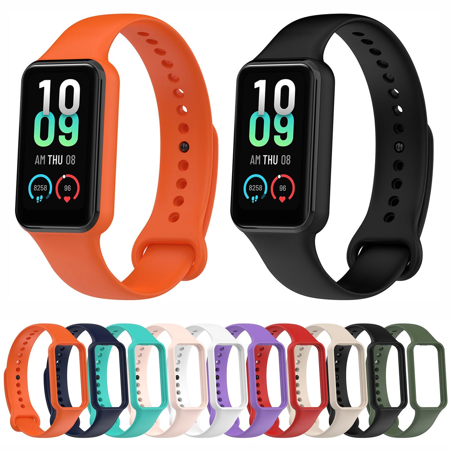 For-Amazfit-Band-7-Silicone-Watch-Band(Red)