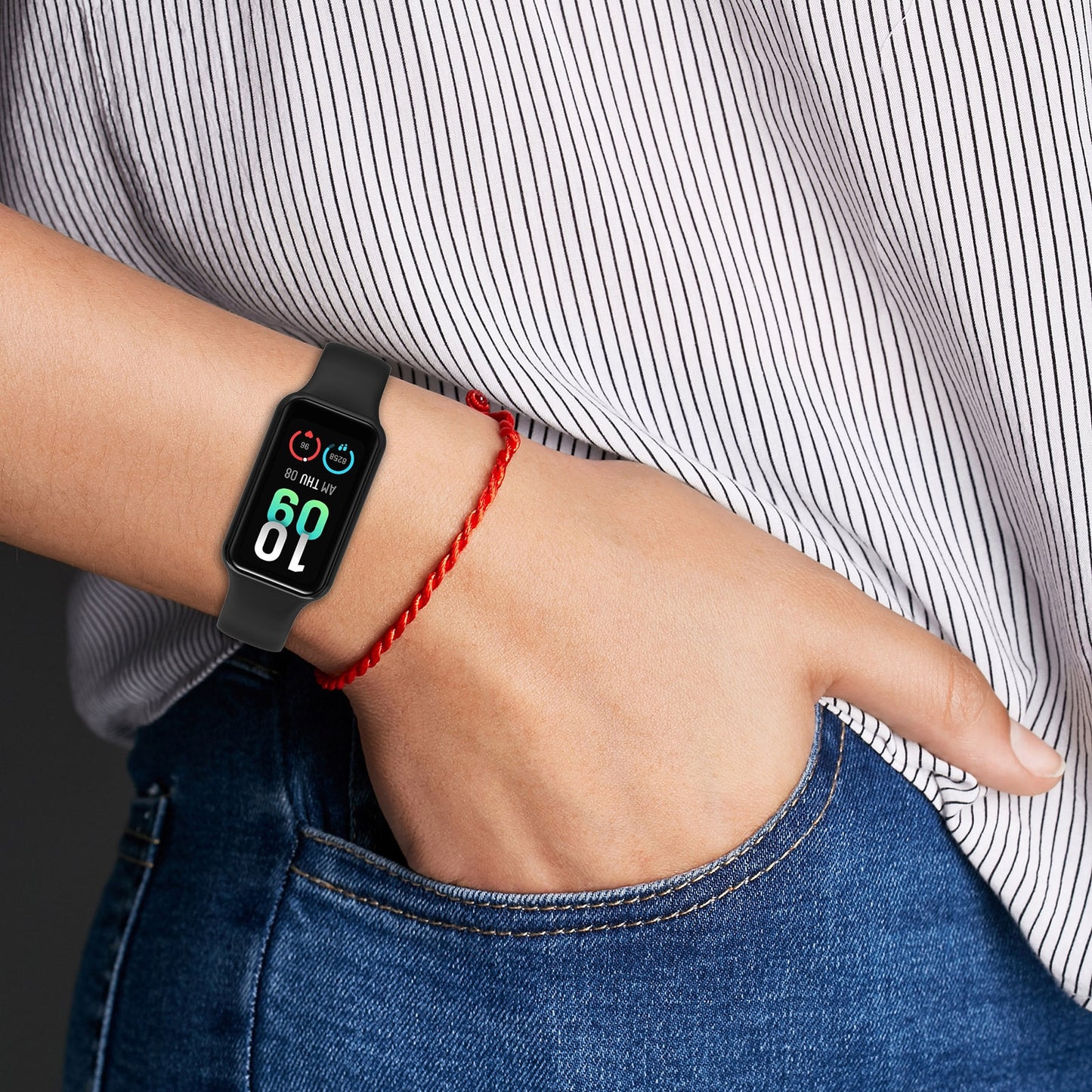 For-Amazfit-Band-7-Silicone-Watch-Band(Red)