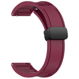 For-Amazfit-Balance-22mm-Fold-Magnetic-Buckle-Silicone-Watch-Band(Wine-Red)