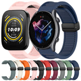 For-Amazfit-Balance-22mm-Fold-Magnetic-Buckle-Silicone-Watch-Band(Wine-Red)