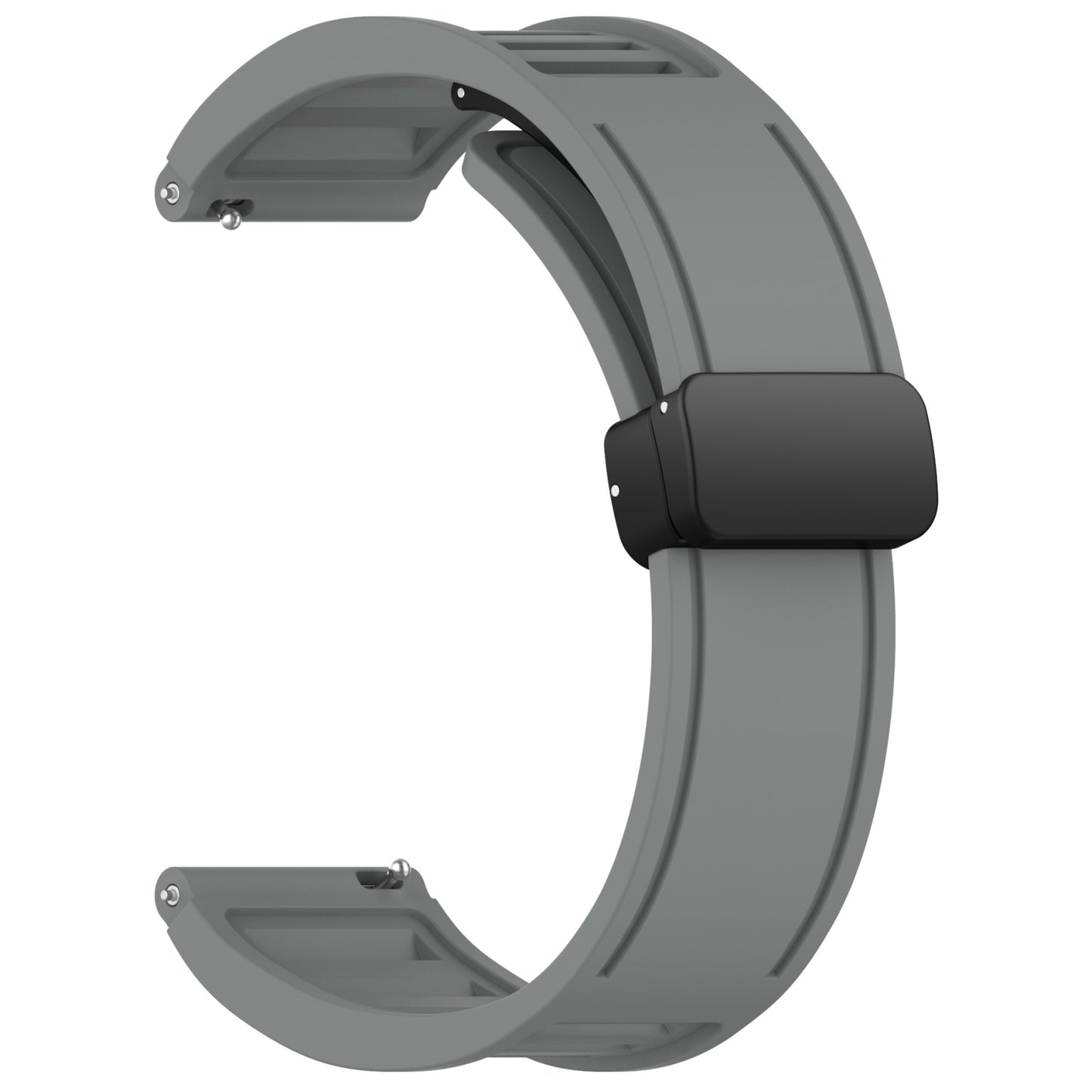 For-Amazfit-Balance-22mm-Fold-Magnetic-Buckle-Silicone-Watch-Band(Grey)