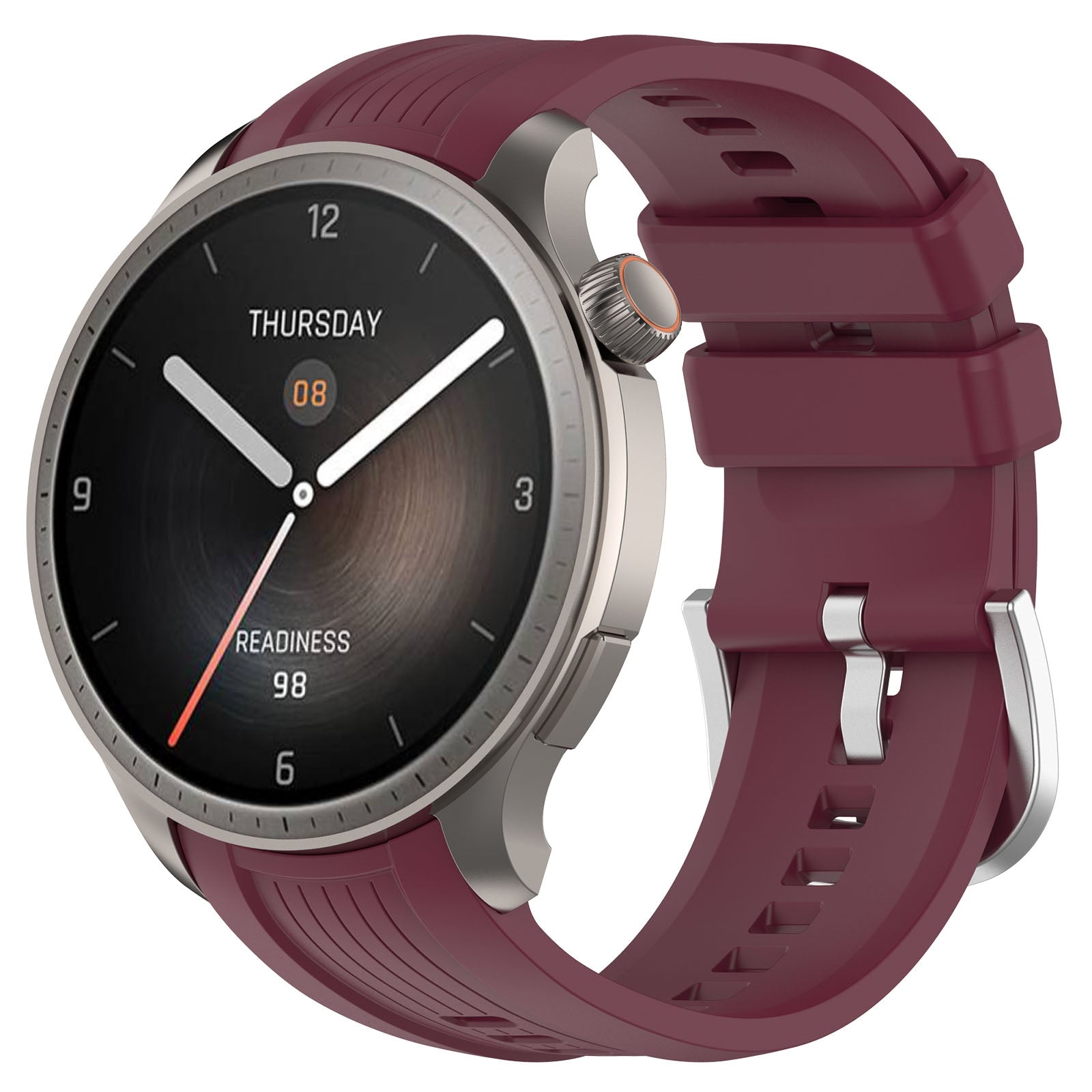 For-Amazfit-Balance-A2286-Vertical-Texture-Silicone-Watch-Band(Wine)