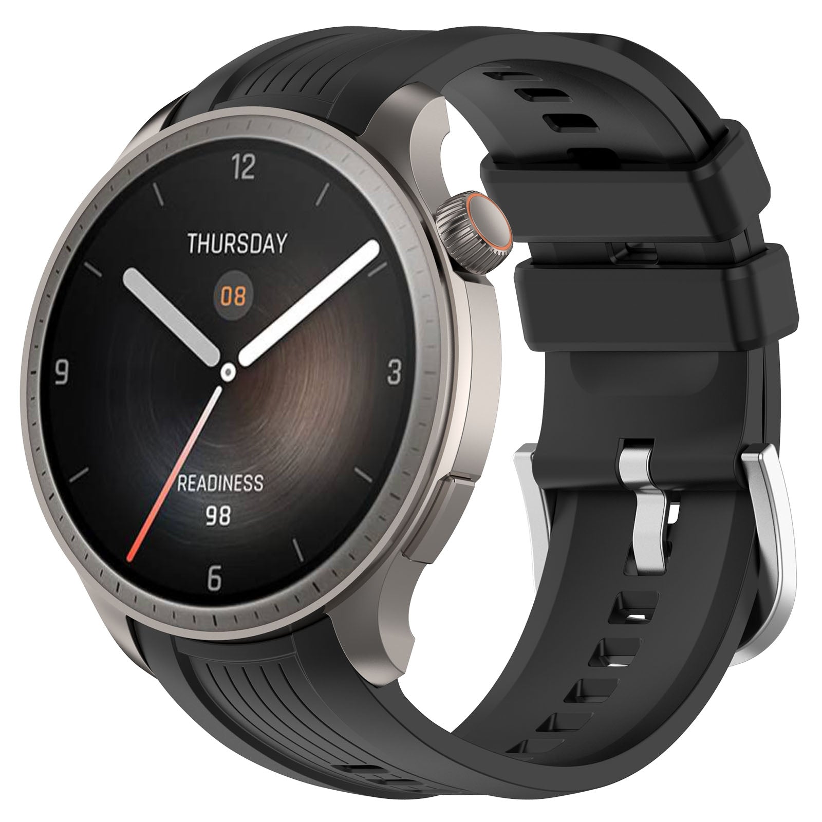 For-Amazfit-Balance-A2286-Vertical-Texture-Silicone-Watch-Band(Black)