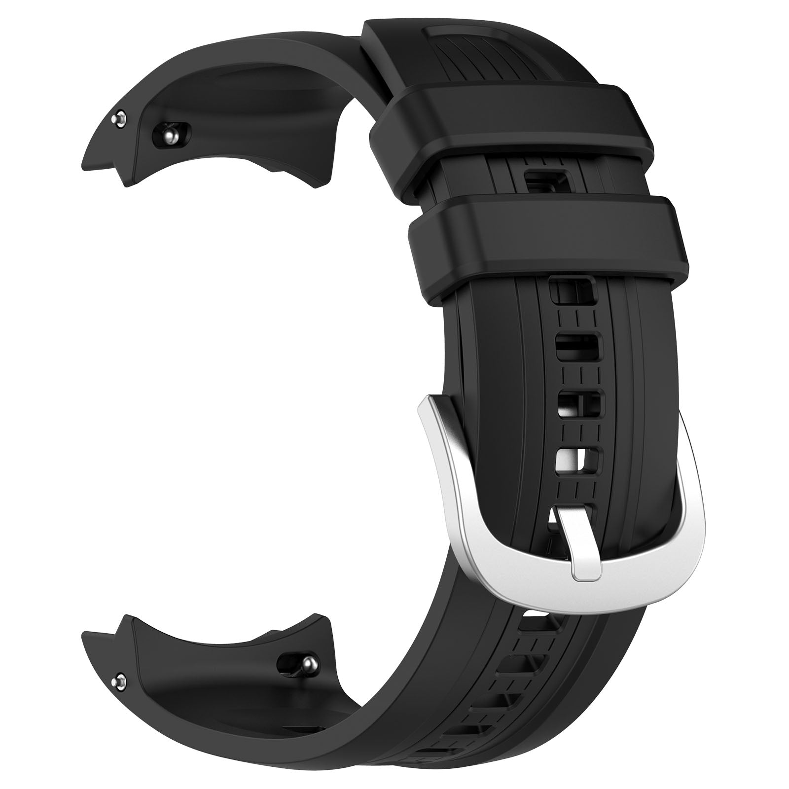 For-Amazfit-Balance-A2286-Vertical-Texture-Silicone-Watch-Band(Black)