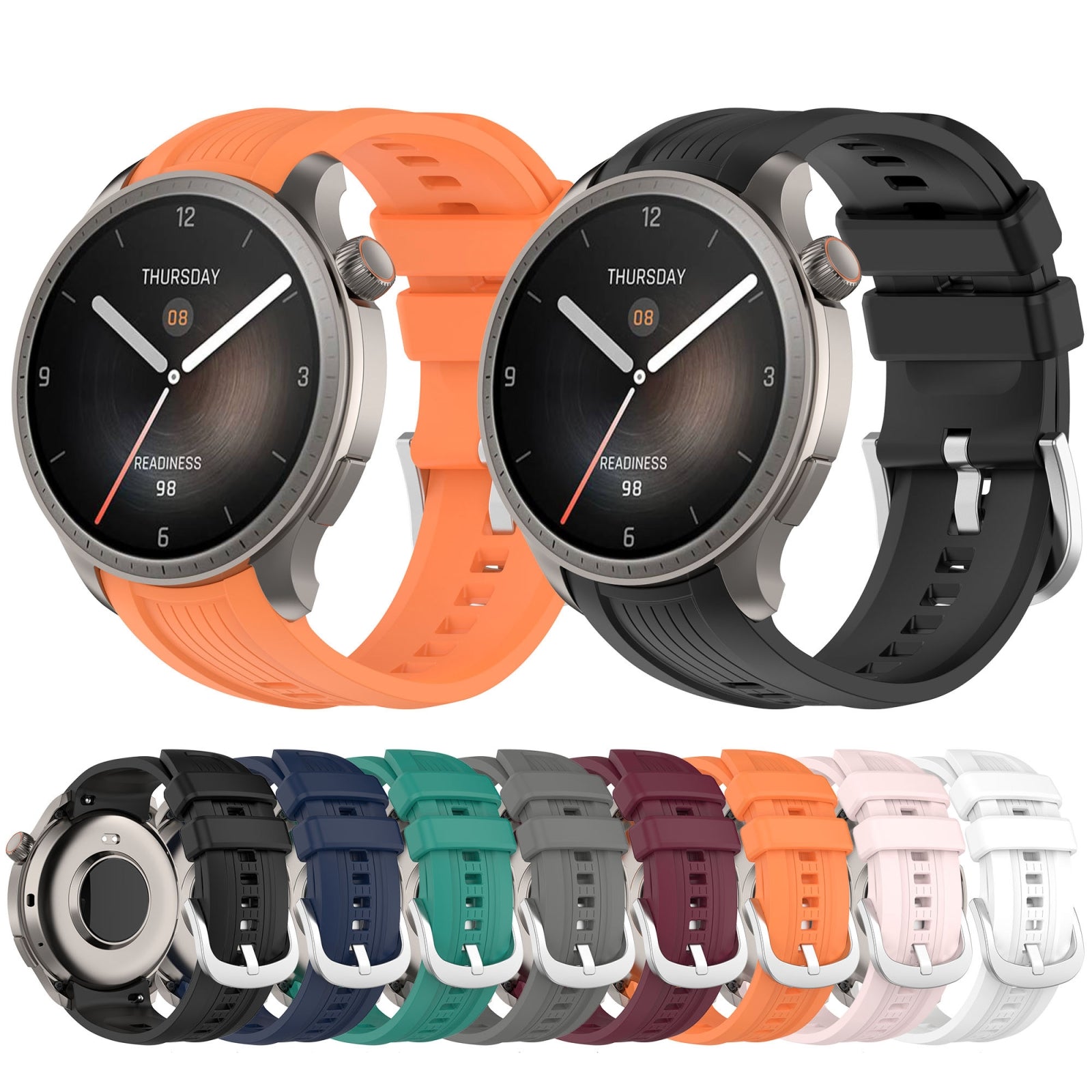 For-Amazfit-Balance-A2286-Vertical-Texture-Silicone-Watch-Band(Green)