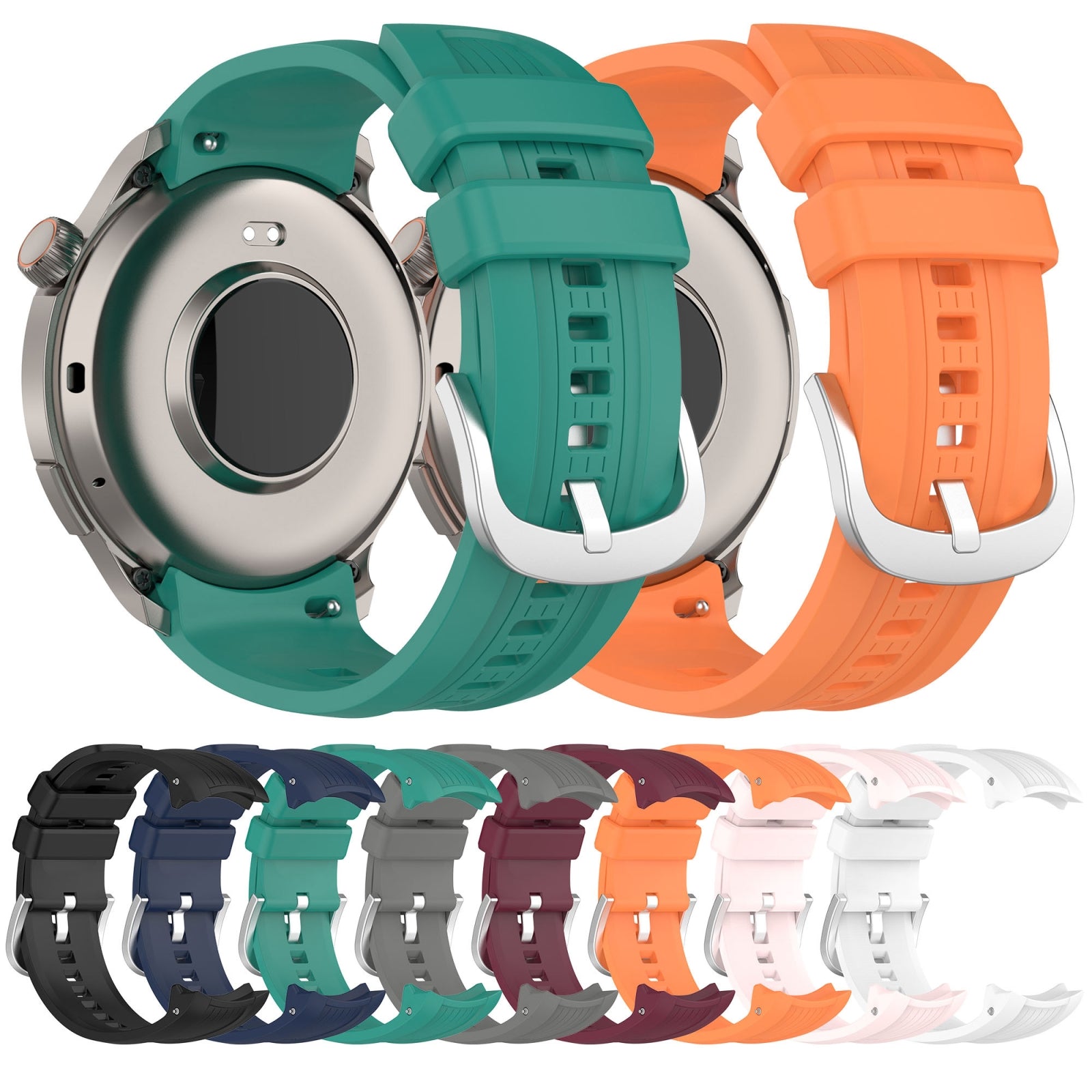For-Amazfit-Balance-A2286-Vertical-Texture-Silicone-Watch-Band(Green)