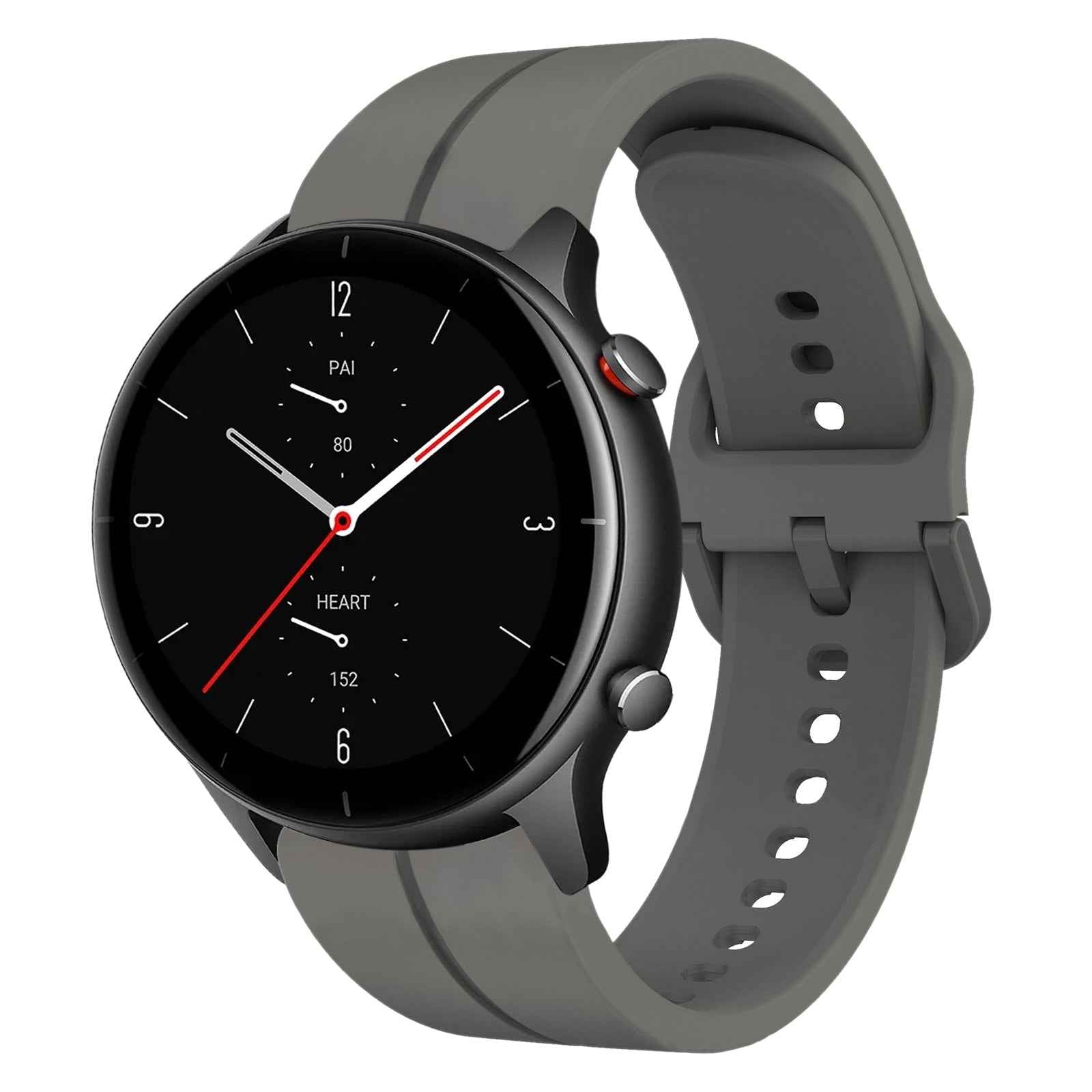For-Amazfit-GTR-2e-22mm-Loop-Silicone-Watch-Band(Dark-Grey)