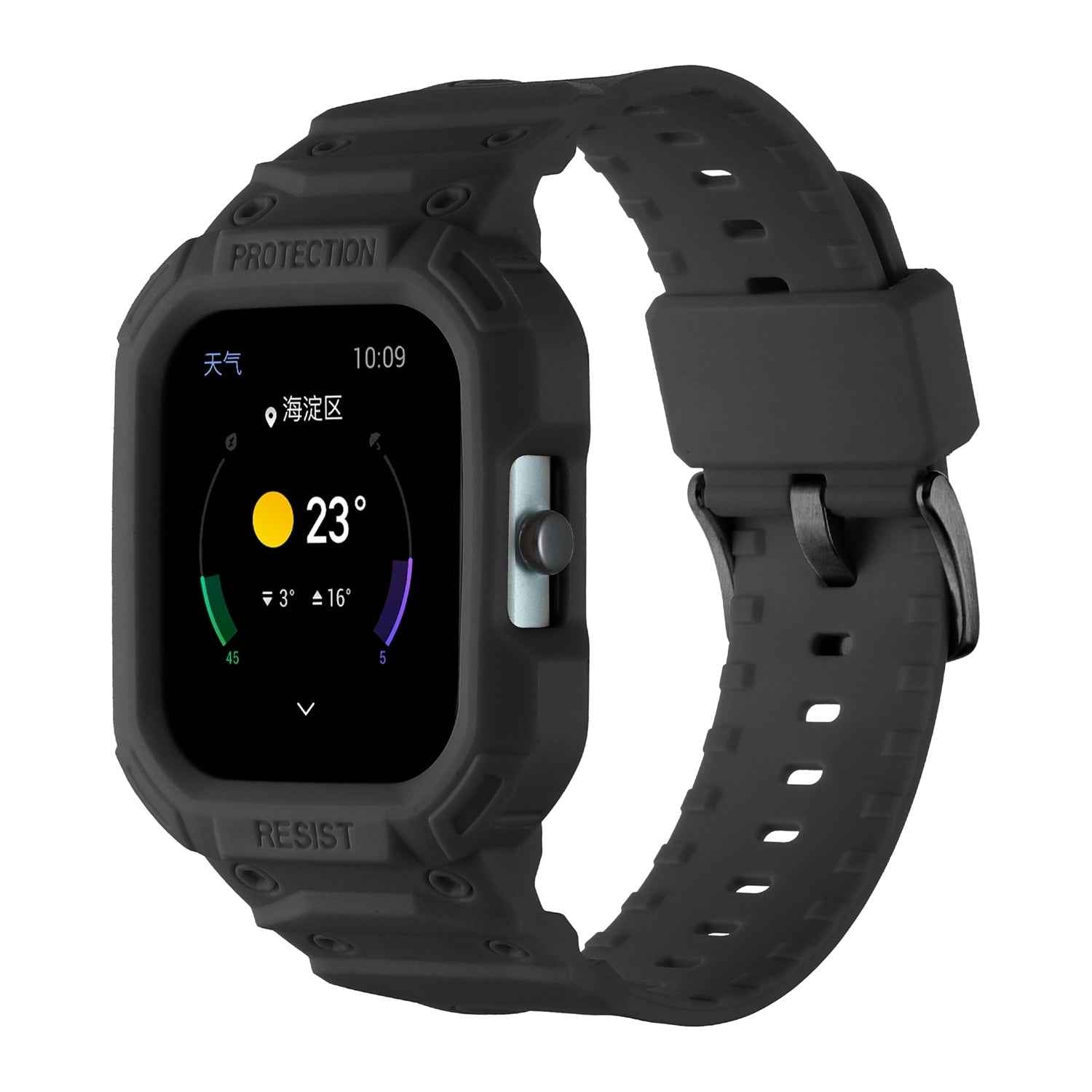 For-Amazfit-GTS-4-/-3-/-2-/-1-Universal-Integrated-Silicone-Watch-Band(Black)