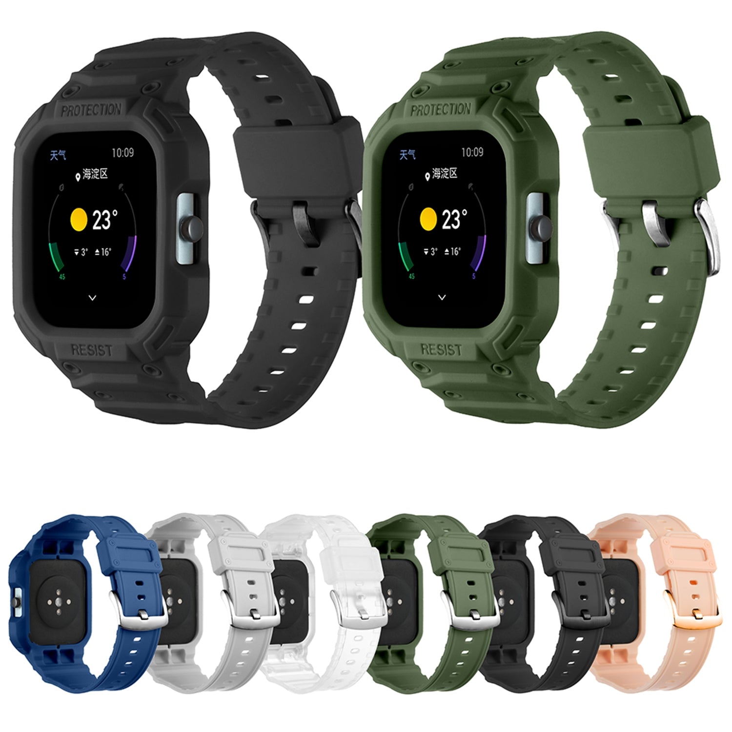 For-Amazfit-GTS-4-/-3-/-2-/-1-Universal-Integrated-Silicone-Watch-Band(Black)