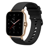 For-Amazfit-GTS-2-20mm-Solid-Color-Soft-Silicone-Watch-Band(Black)