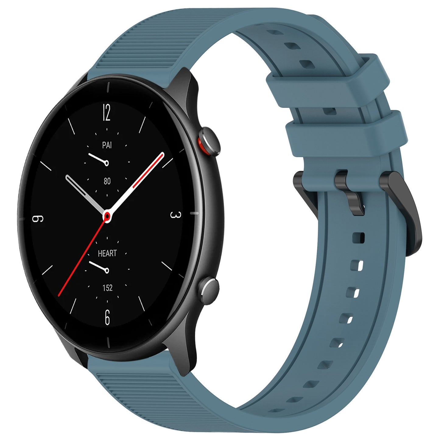 For-Amazfit-GTR-2e-22mm-Textured-Silicone-Solid-Color-Watch-Band(Rock-Cyan)