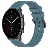 For-Amazfit-GTR-2e-22mm-Textured-Silicone-Solid-Color-Watch-Band(Rock-Cyan)