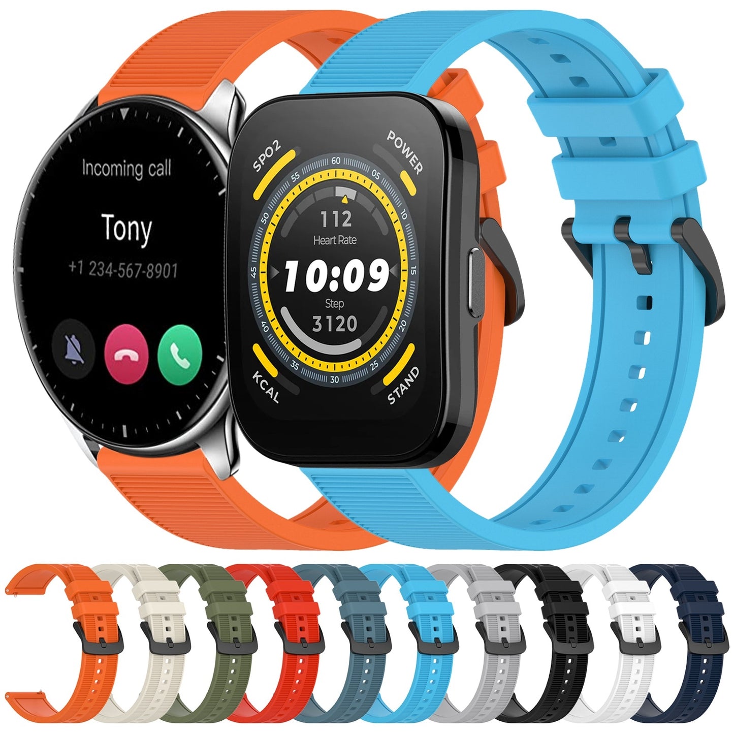 For-Amazfit-GTR-2e-22mm-Textured-Silicone-Solid-Color-Watch-Band(Rock-Cyan)