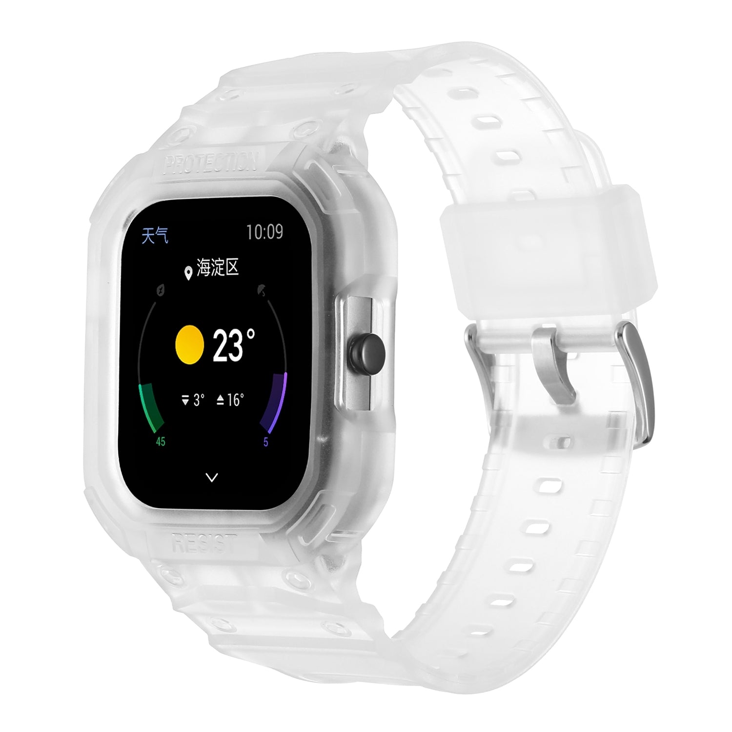 For-Amazfit-GTS-4-/-3-/-2-/-1-Universal-Integrated-Silicone-Watch-Band(Transparent)