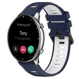 For-Amazfit-GTR-2-22MM-Sports-Two-Color-Silicone-Watch-Band(Midnight-Blue+White)