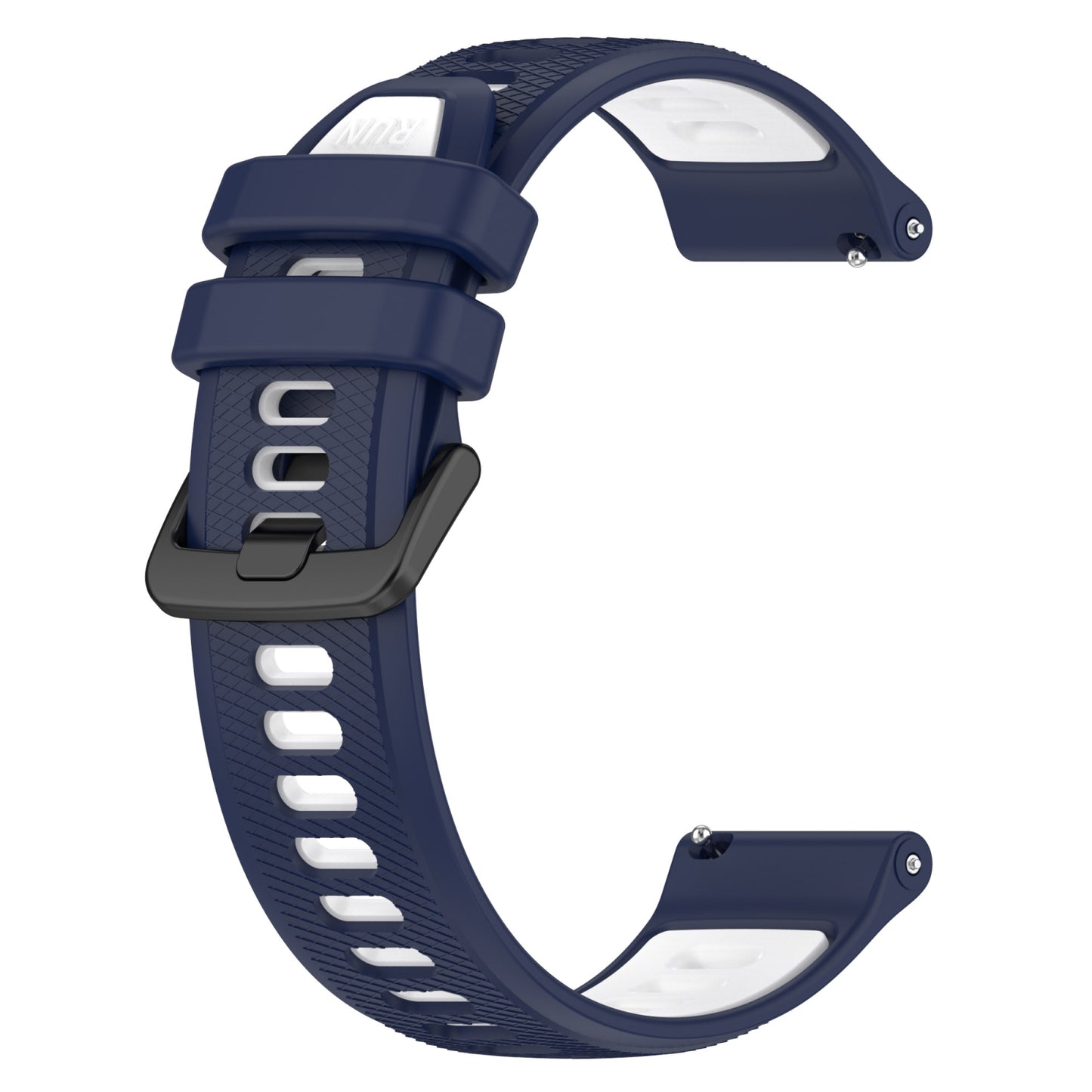 For-Amazfit-GTR-2-22MM-Sports-Two-Color-Silicone-Watch-Band(Midnight-Blue+White)