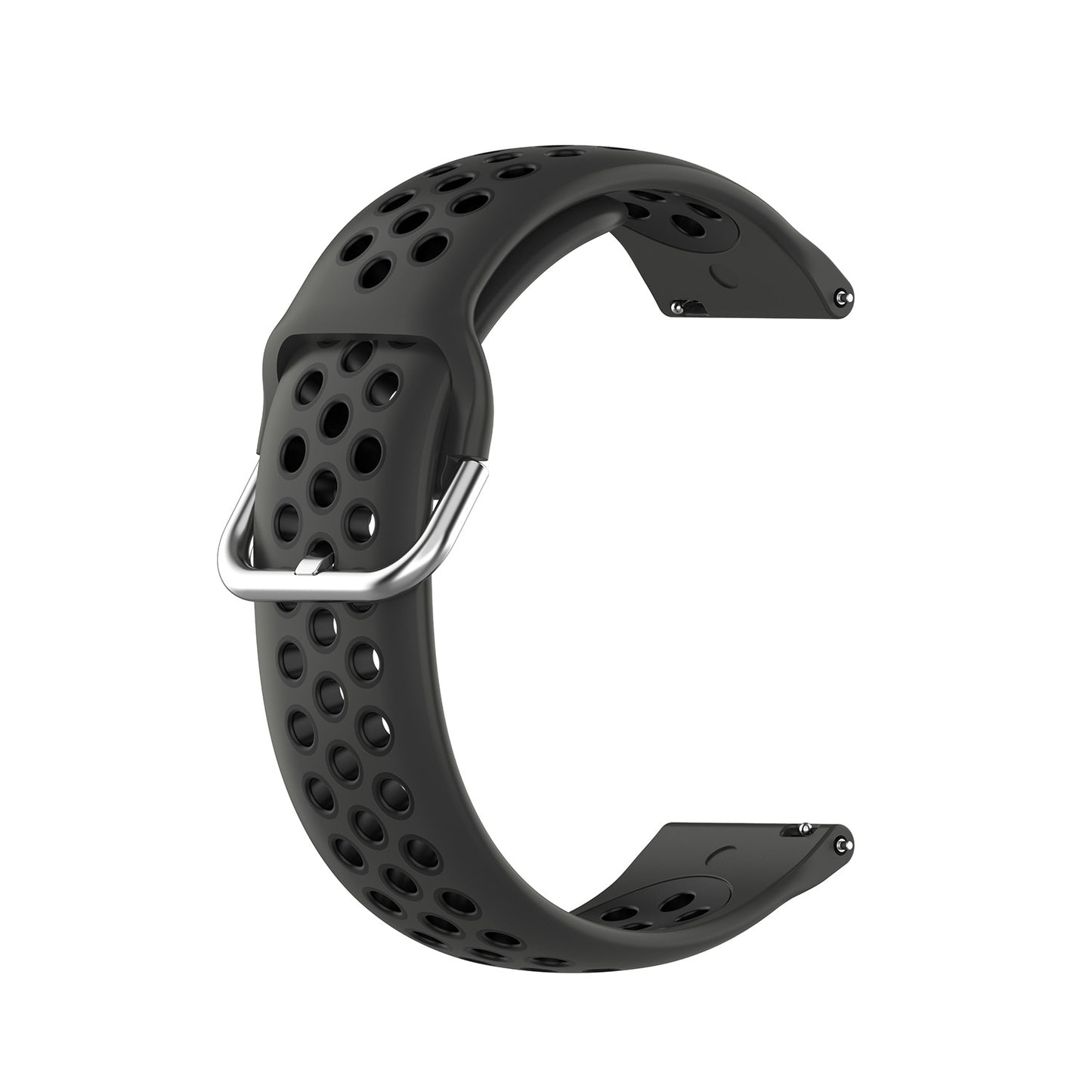 For-Amazfit-GTS-4-20mm-Perforated-Breathable-Sports-Silicone-Watch-Band(Black)