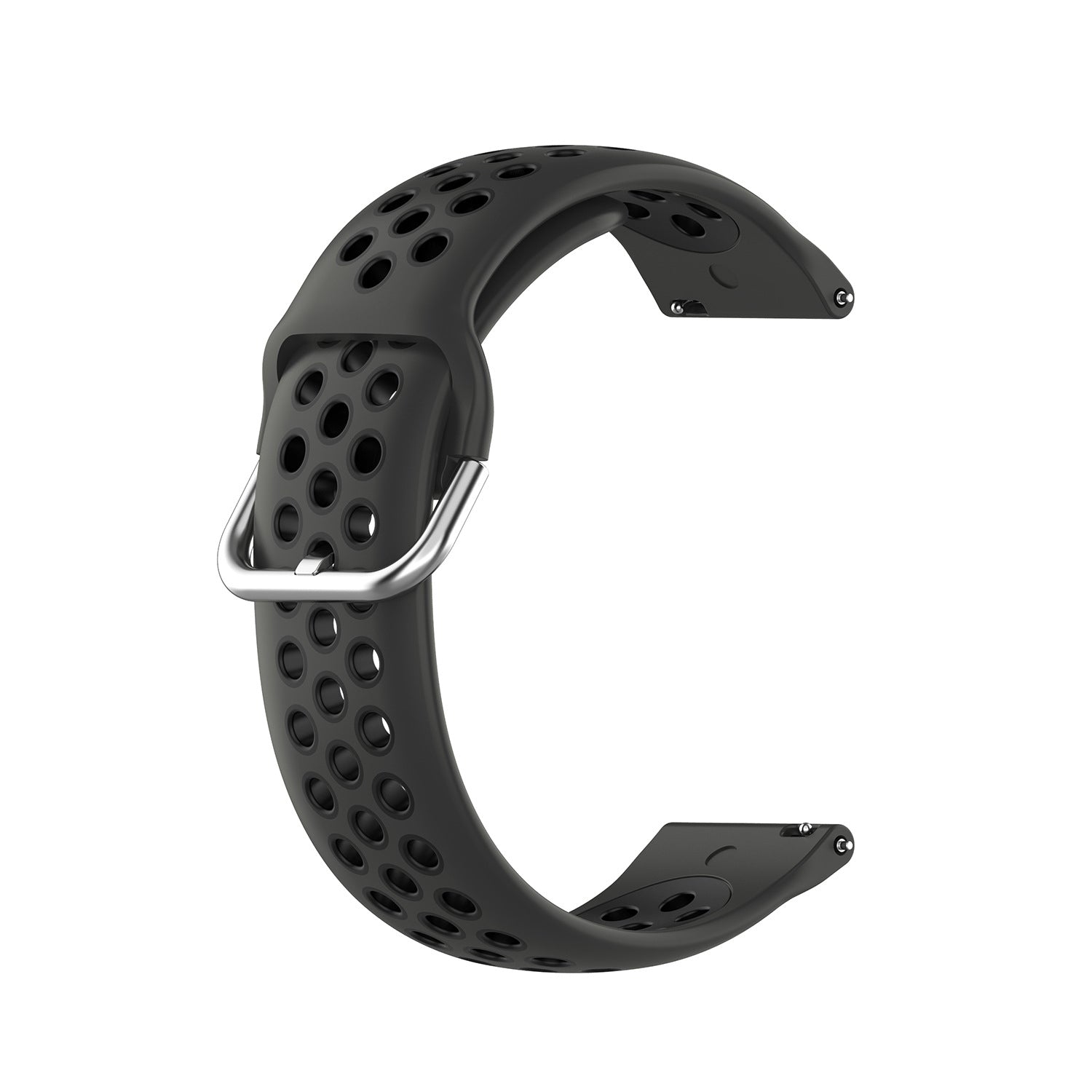 For-Amazfit-GTS-4-20mm-Perforated-Breathable-Sports-Silicone-Watch-Band(Black)