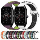 For-Amazfit-GTS-4-20mm-Perforated-Breathable-Sports-Silicone-Watch-Band(Black)