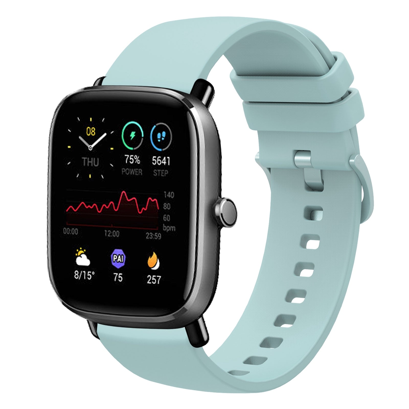 For-Amazfit-GTS-2-Mini-20mm-Solid-Color-Soft-Silicone-Watch-Band(Sapphire-Green)