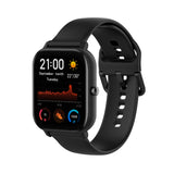 For-Amazfit-GTS4-Mini-Solid-Color-Soft-Silicone-Watch-Band,-Size:Large-Size(Black)