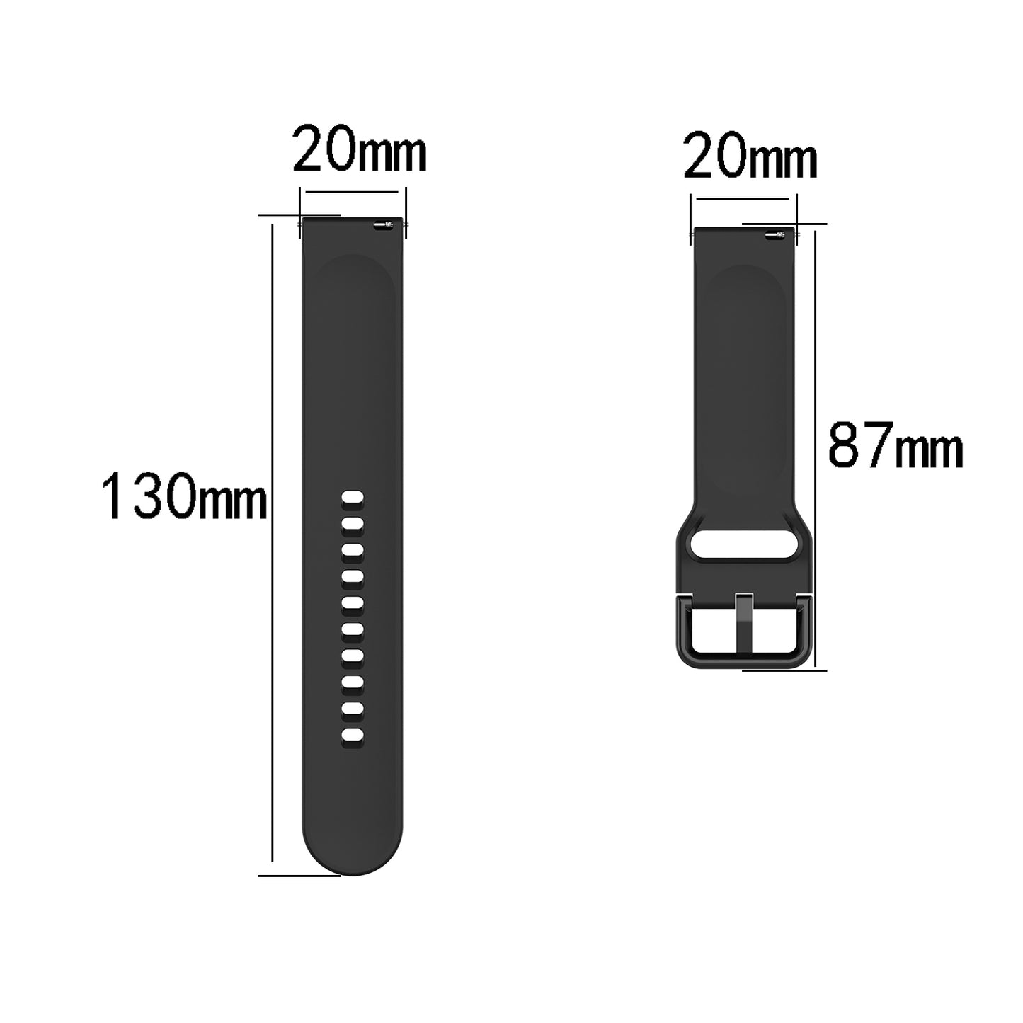 For-Amazfit-GTS4-Mini-Solid-Color-Soft-Silicone-Watch-Band,-Size:Large-Size(Black)